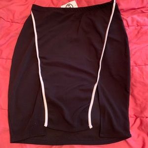 Black and white striped skirt